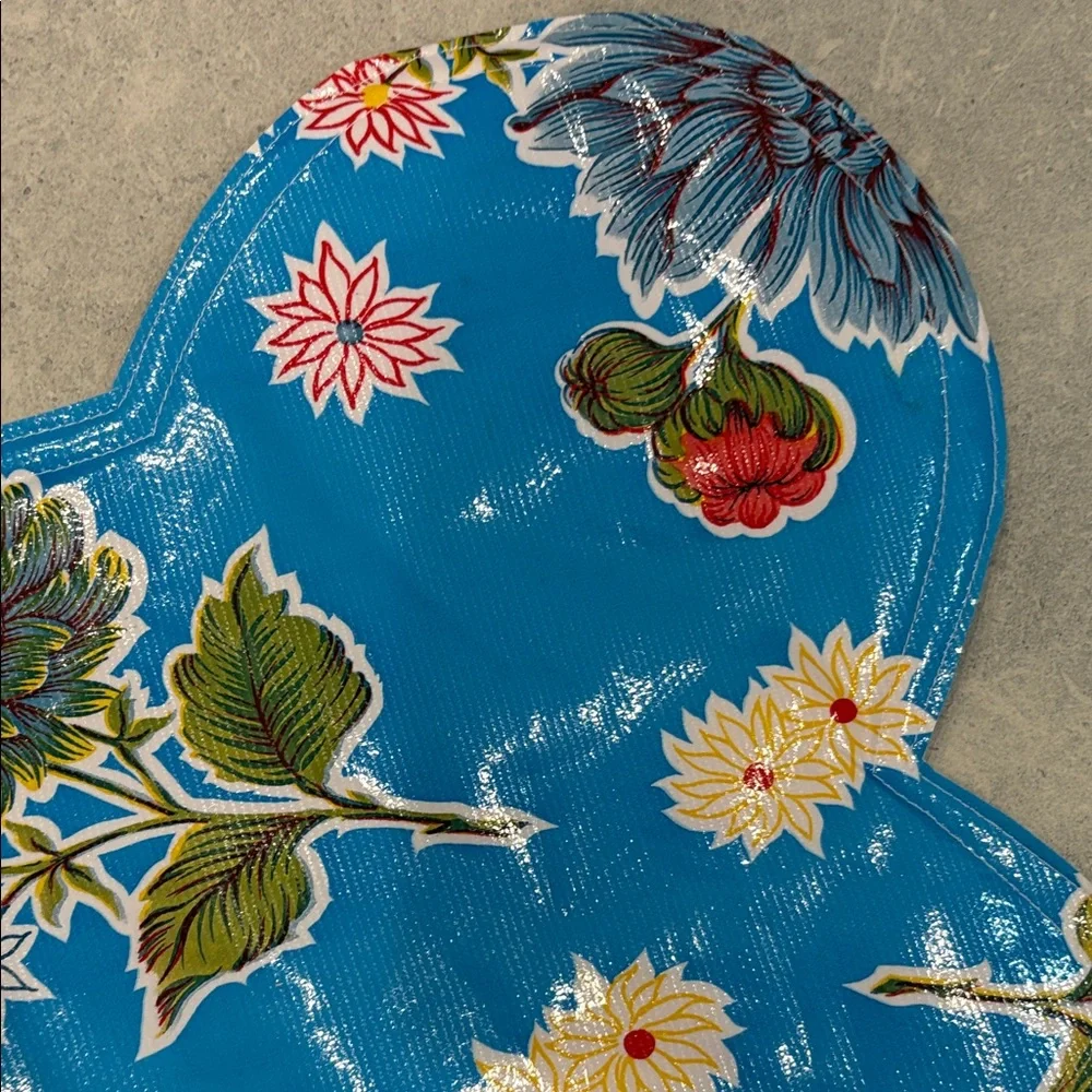 Floral Blue Double Sided Pet Feeding Mat